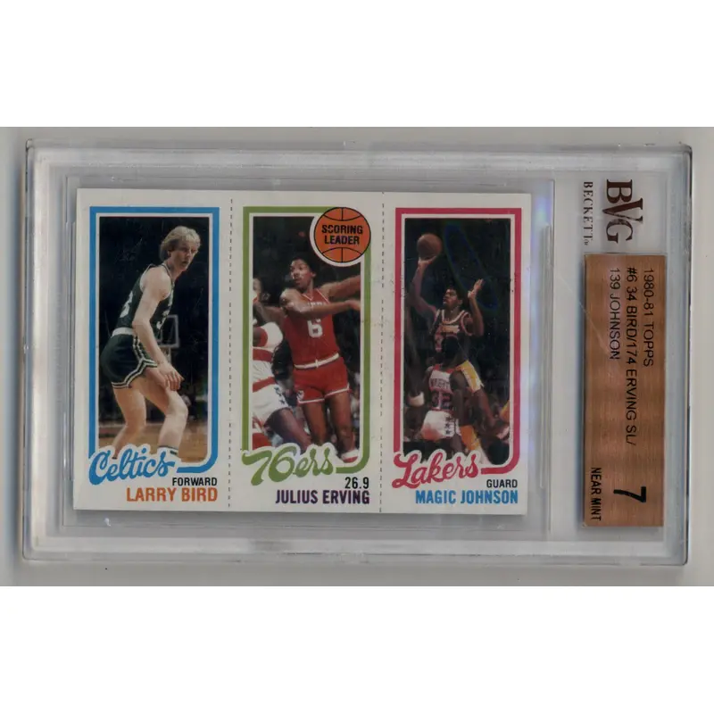 Bird/Erving/Johnson 1980-81 Topps #6 BVG 7 Near Mint 0793