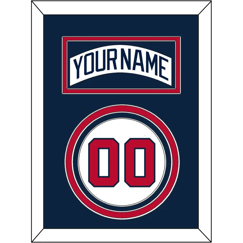 Atlanta Nameplate & Number - Home White (1987-2004) - Triple Mat 4