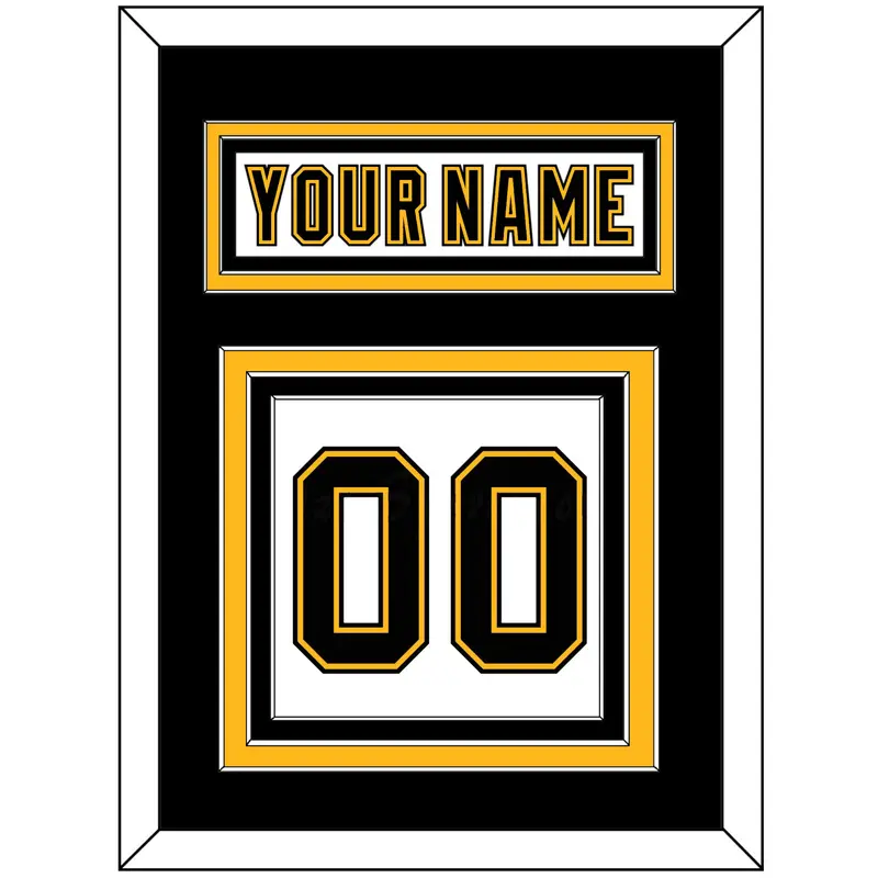 Boston Nameplate & Number (Back) - Home White (1995-2007) - Triple Mat 2