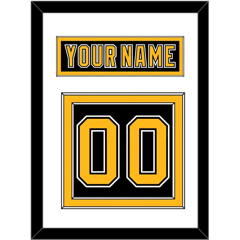 Boston Nameplate & Number (Back) - Road Black (1995-2007) - Double Mat 1