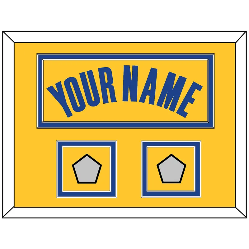 Golden State Name & 2 Finals Patches - Yellow Statment (2019-2022) - Double Mat 3