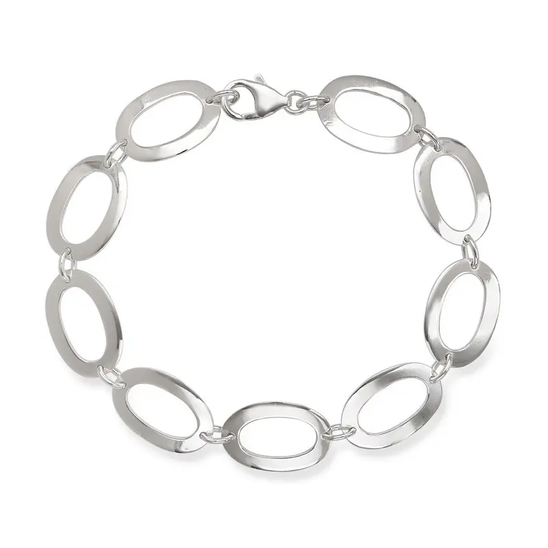 Sterling Silver Open Oval Bracelet