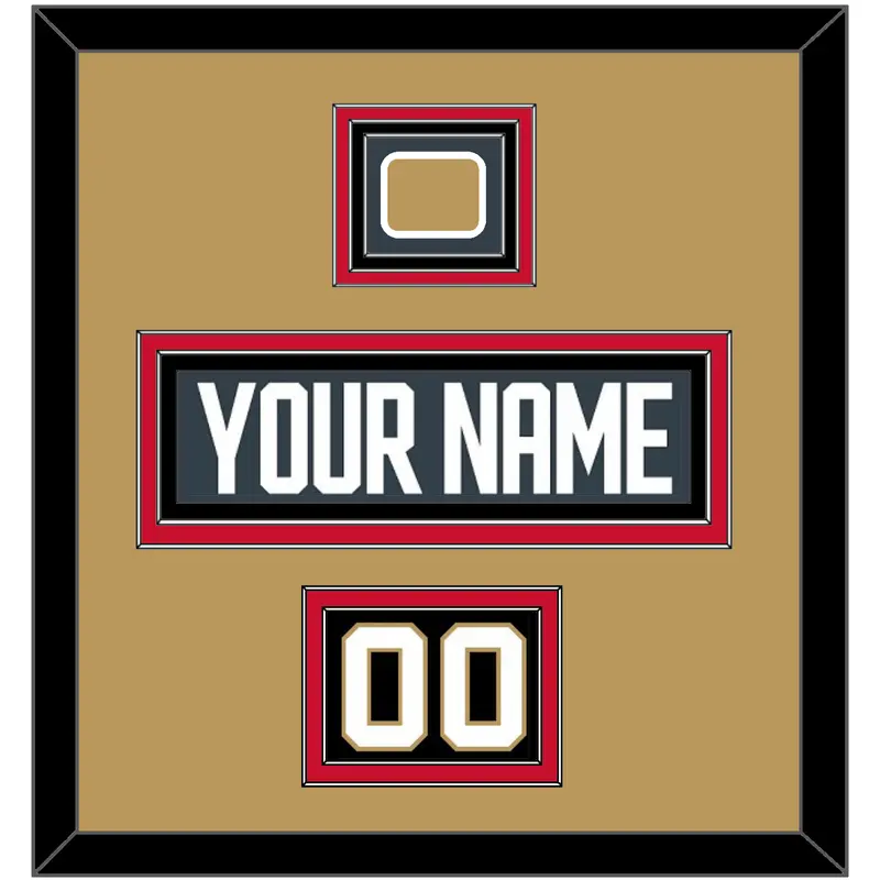 Vegas Nameplate, Number (Shoulder) & Jersey Logo Patch - Home Steel Gray - Triple Mat 3