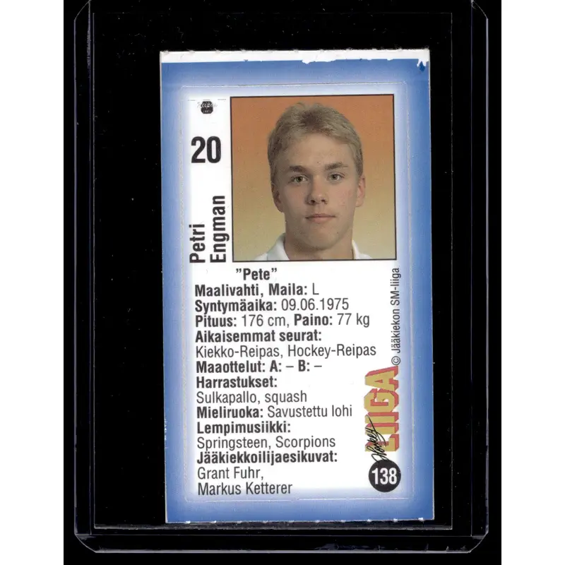 1992-93 JyvsHyv HockeyLiiga - Petri Engman #138