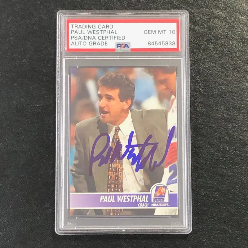 1994-95 NBA Hoops #292 Paul Westphal Signed Card Auto 10 PSA Slabbed Suns