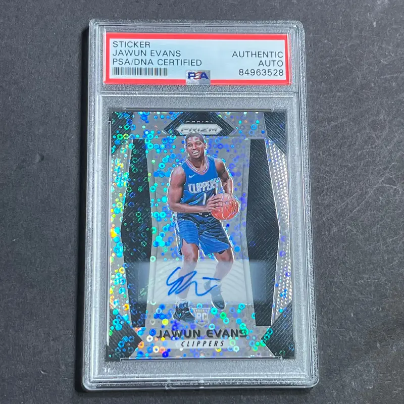 2017-18 Panini Prizm #216 JAWUN EVANS Signed Card AUTO PSA Slabbed Clippers