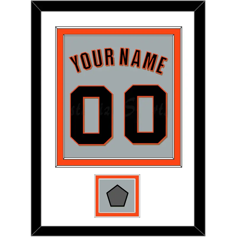 San Francisco Name, Number & World Series Jersey Patch - Road Gray (2010-2021) - Double Mat 1