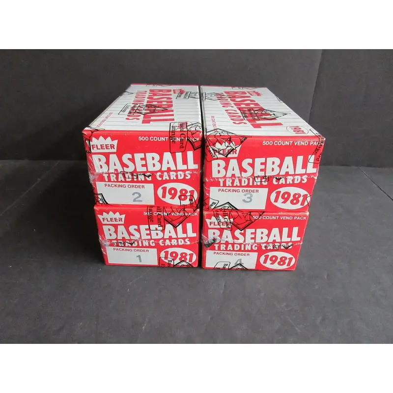 1981 Fleer Baseball Unopened Vending Boxes (Lot of 4) (FASC)