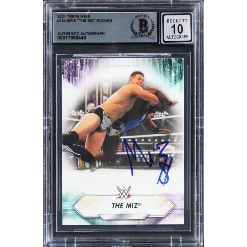 Mike "The Miz" Mizanin Signed 2021 Topps WWE #134 Card Auto 10! BAS Slabbed 2