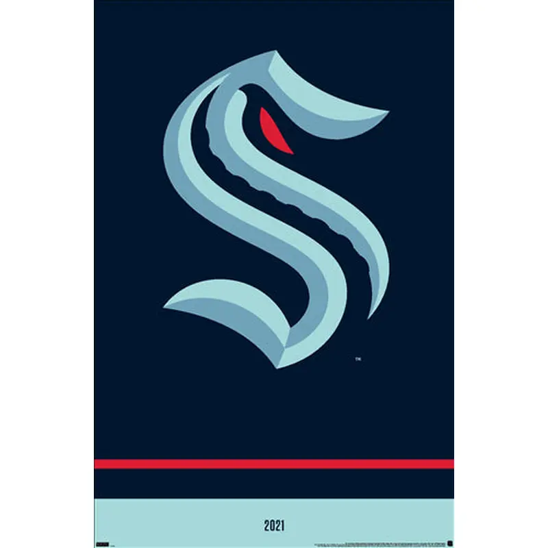 Seattle Kraken "Est. 2021" Official NHL Hockey Team Logo Poster - Costacos Sports