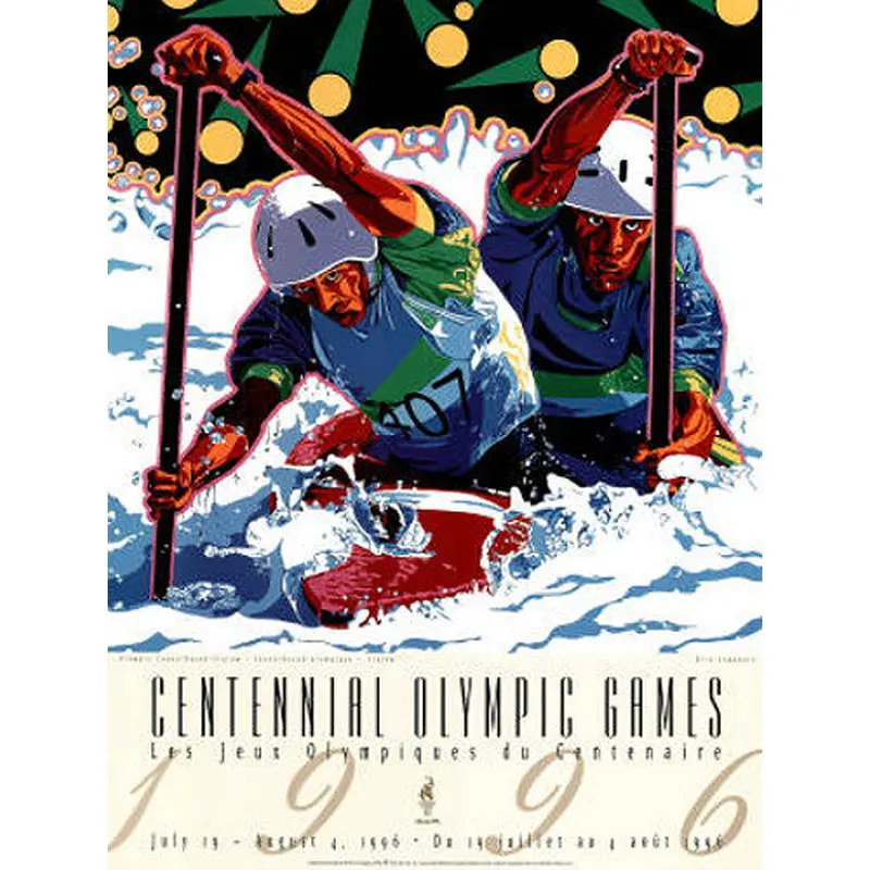 Atlanta 1996 Olympics Kayaking Official Event Poster by Yamagata - Fine Art Ltd.