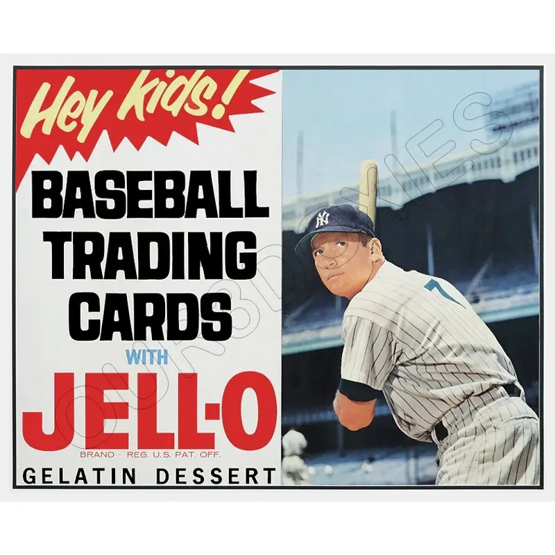 1963 Mickey Mantle Jello Baseball Cards Store Counter Standup Sign - Yankees - 7