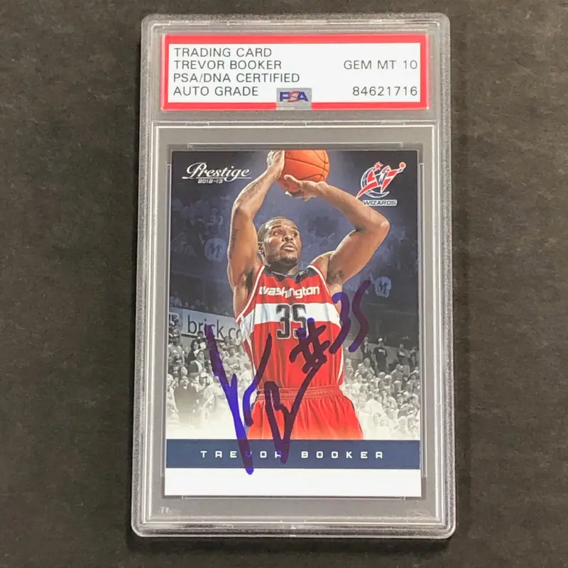2012-13 Prestige Basketball #16 Trevor Booker Signed AUTO 10 PSA Slabbed Wizards