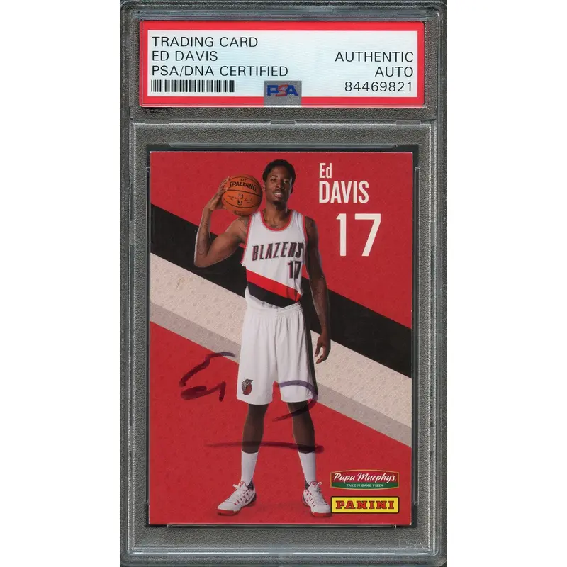 2015-16 Panini Papa Murphy's Ed Davis Signed Card AUTO PSA Slabbed Trail Blazers