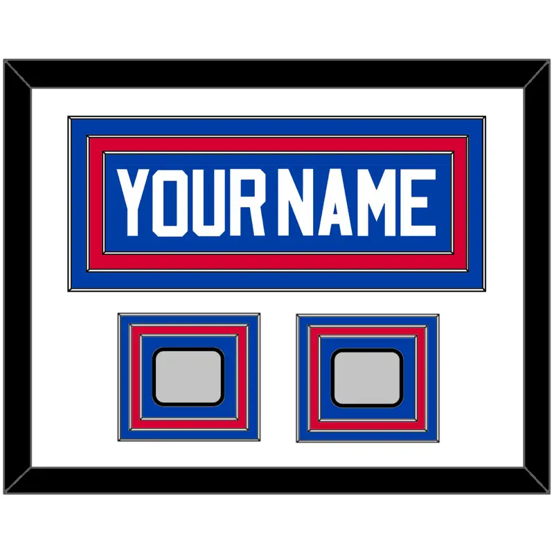 Detroit Name & 2 Champions Trophy Patches - Road Blue (1981-1996) - Triple Mat 1