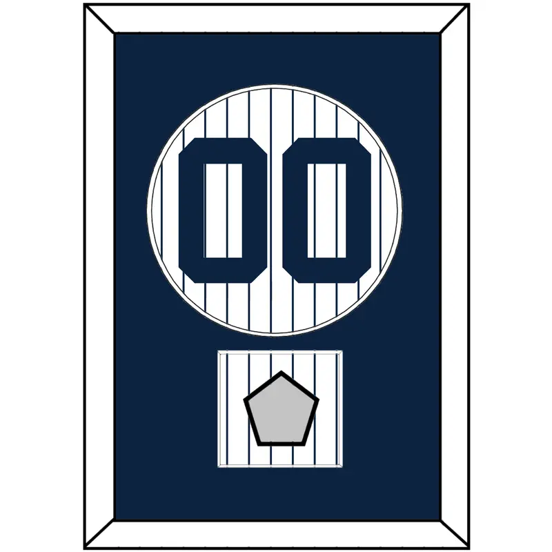 New York Number & World Series Jersey Patch - Pinstripes - Single Mat 1