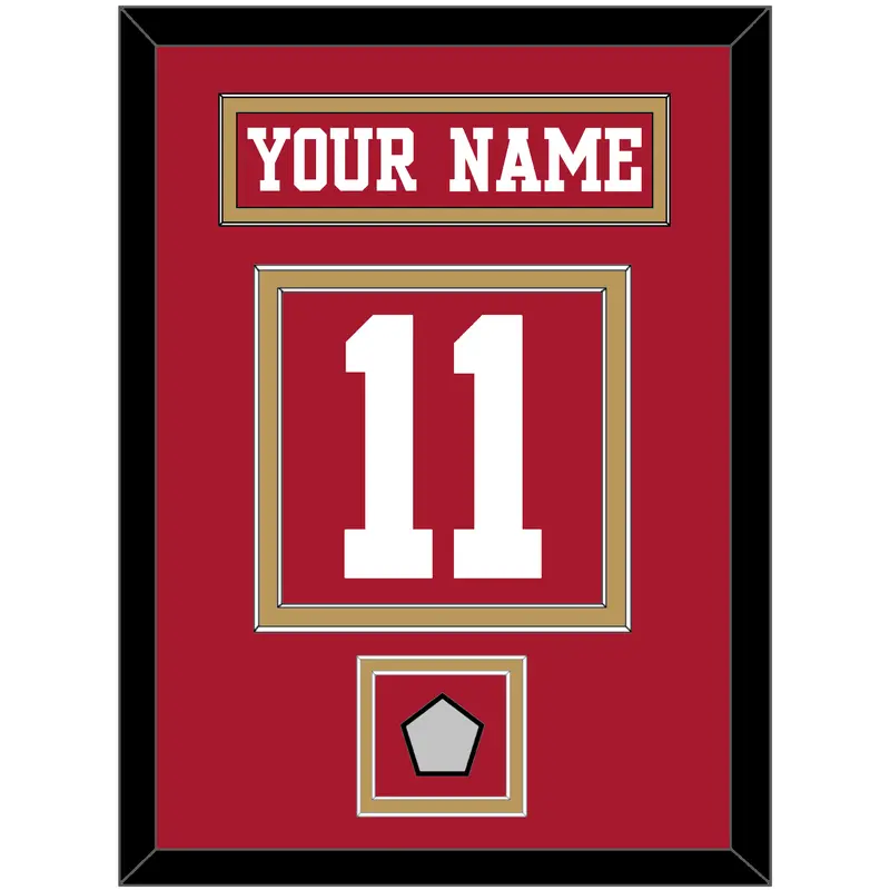 San Francisco Nameplate & Number (Back) With Super Bowl Patch - Home Red - Double Mat 2