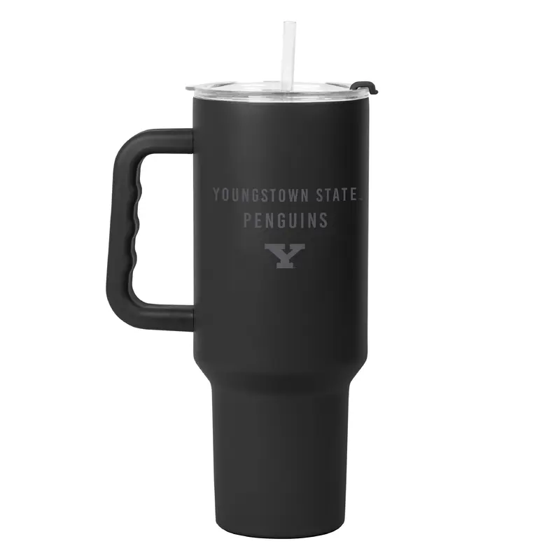 Youngstown State 40oz Black Tonal Powder Coat Tumbler