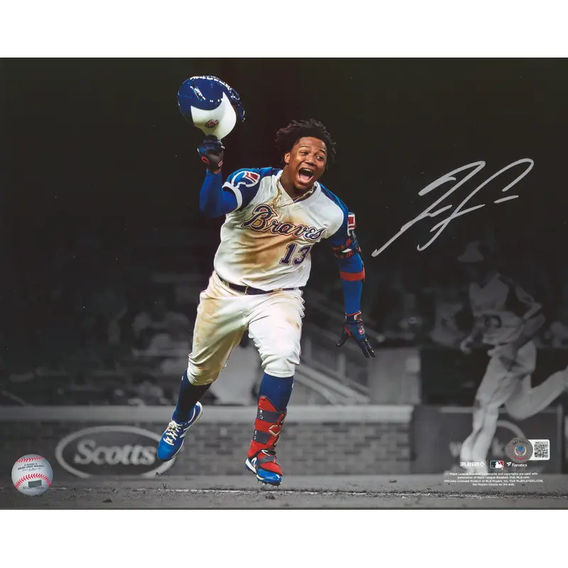 Braves Ronald Acuna Authentic Signed 11x14 Horizontal Spotlight Photo BAS Wit