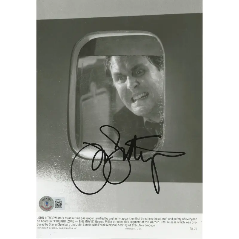 John Lithgow Twilight Zone The Movie Authentic Signed 7x9.5 Photo BAS #BL44524