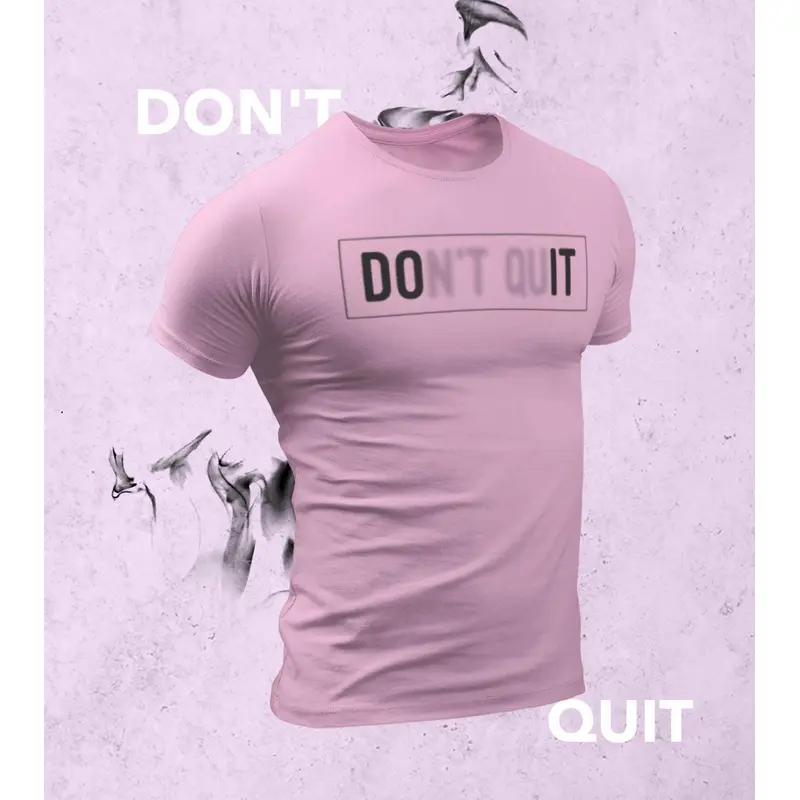Men's Don't Quit T-Shirt (Taffy Pink) Wod Armour | Kibi Sports