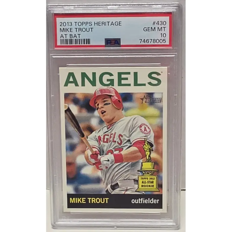 Mike Trout 2013 Topps Heritage At Bat SP #430 PSA 10 Gem Mint