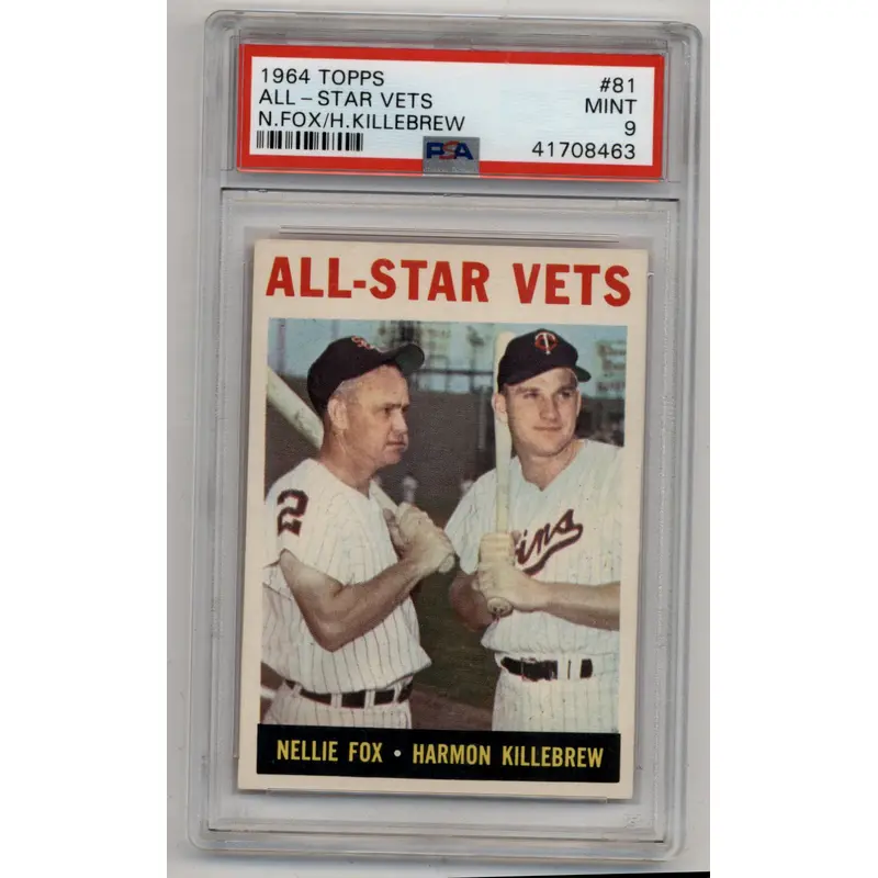 Nellie Fox/Harmon Killebrew 1964 Topps #81 All-Star Vets PSA 9 Mint