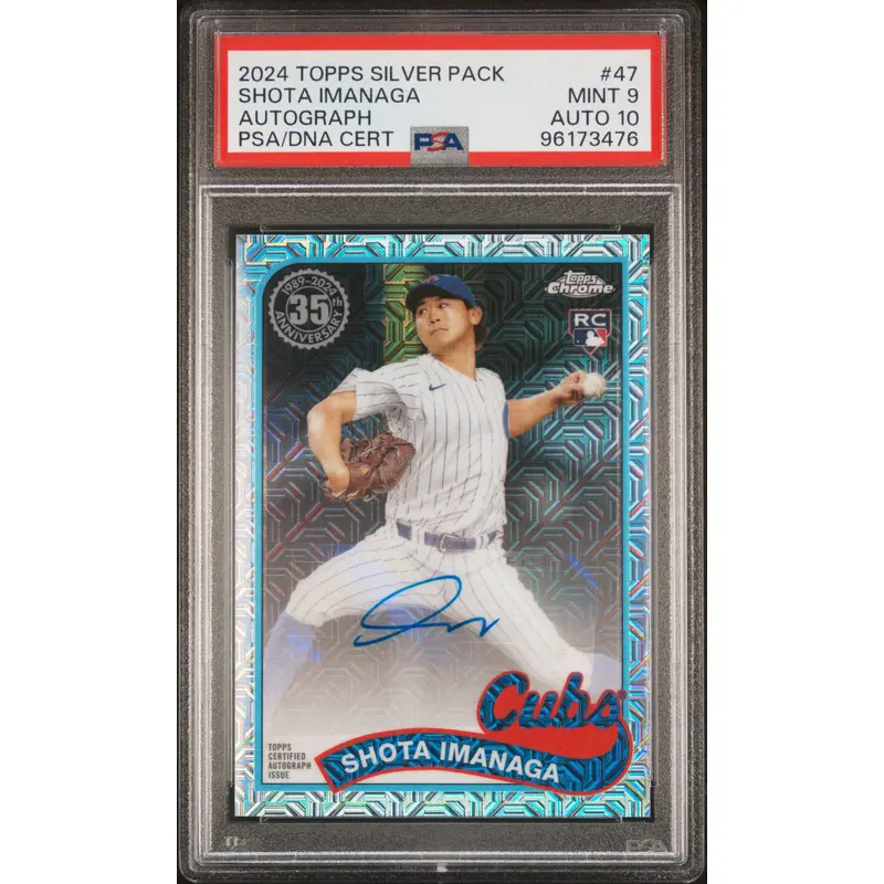 Shota Imanaga 2024 Topps Silver Pack Auto PSA 9 Auto 10