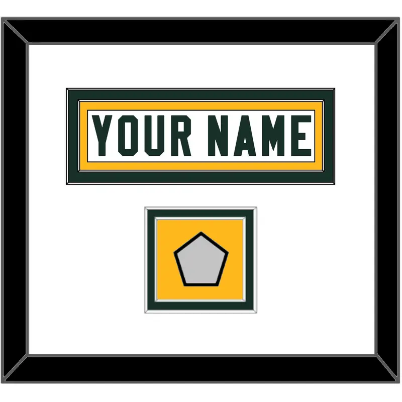 Green Bay Nameplate & Super Bowl Jersey Patch - Road White - Double Mat 1