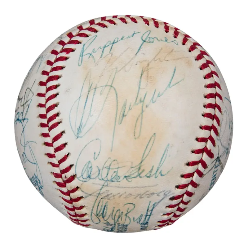 1977 All Star Game Team Signed Baseball Elston Howard Yastrzemski Brett PSA DNA