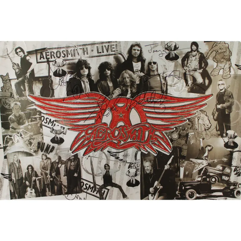 Aerosmith (5) Tyler, Whitford, Kramer, Hamilton & Perry Signed 24x36 Poster BAS