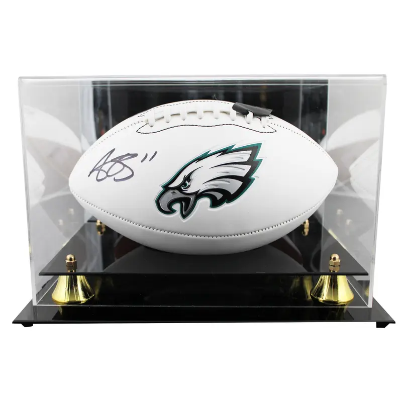 Eagles A.J. Brown Signed Franklin White Panel Football W/ Case BAS Witnessed