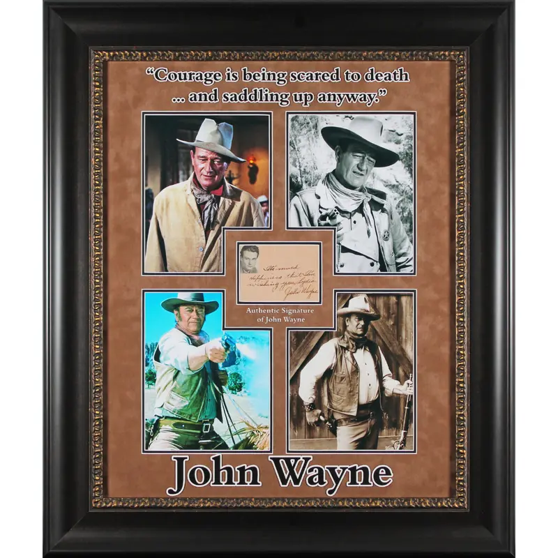 John Wayne True Grit Authentic Signed & Framed 4x5 Album Page BAS #AE13264