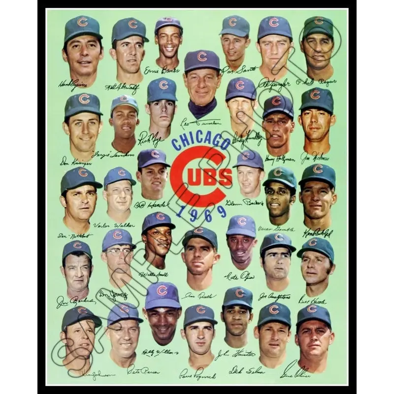 1969 Chicago Cubs 8X10 Photo - Banks Williams Jenkins - 1503
