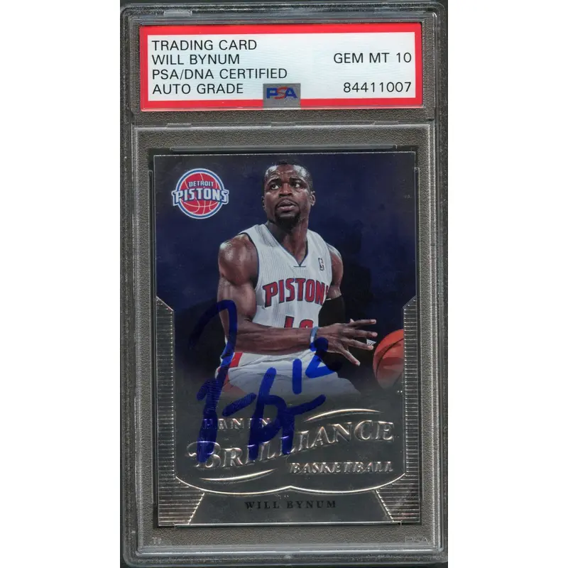 2012-13 Panini Brilliance #66 Will Bynum Signed Card AUTO 10 PSA Slabbed Pistons