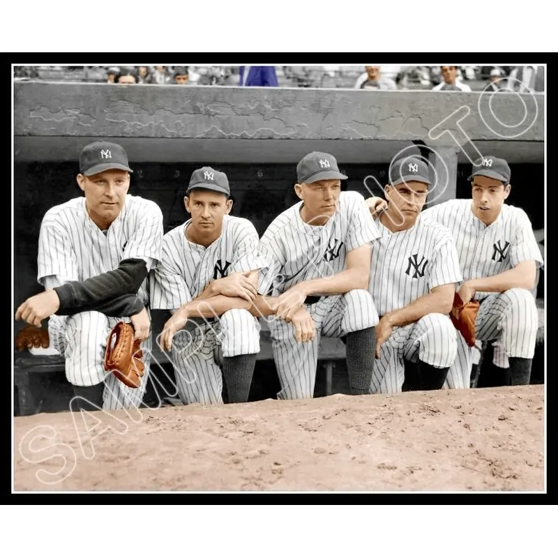 Joe Dimaggio Bill Dickey Colorized 8X10 Photo - Ruffing Gordon Keller Yankees - 11997