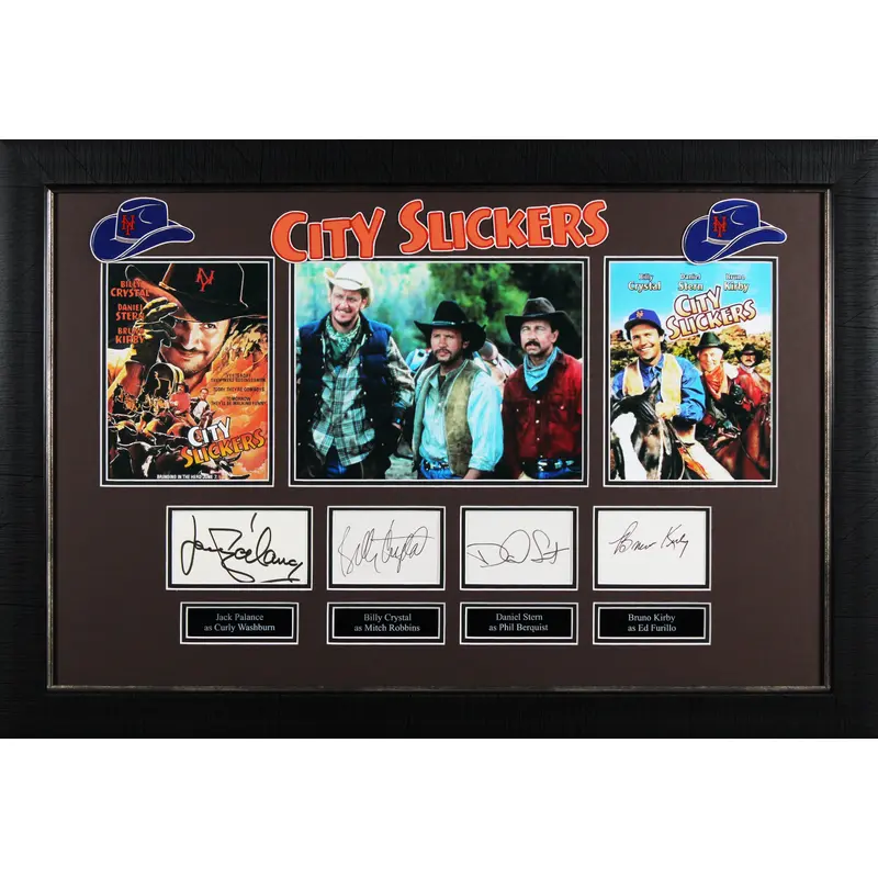 City Slickers (4) Crystal, Palance, Kirby & Stern Signed Framed Display BAS LOA