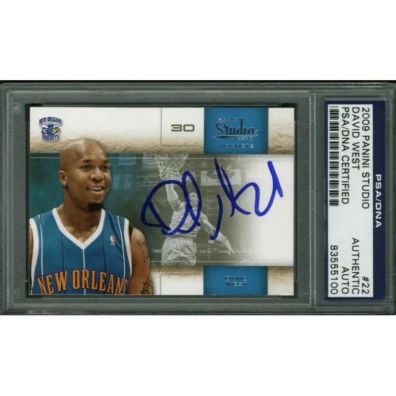 Hornets David West Authentic Signed Card 2009 Panini Studio #22 PSA/DNA Slabbed