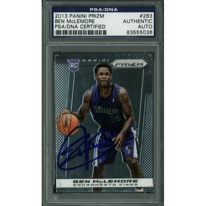 Kings Ben Mclemore Authentic Signed Card 2013 Panini Prizm Rc #263 PSA Slabbed