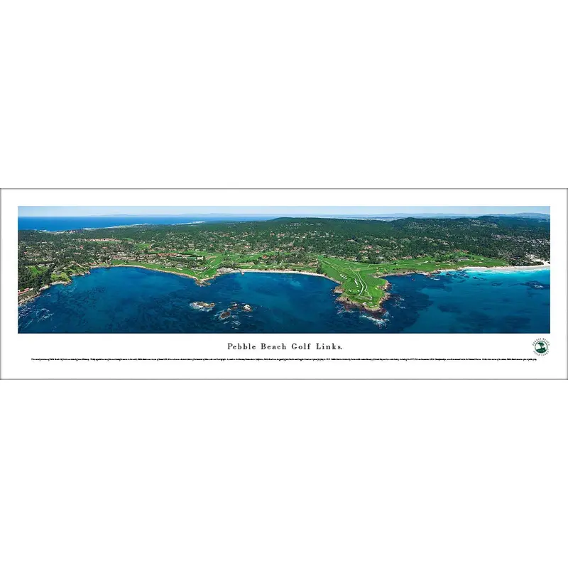 Pebble Beach Golf Links Aerial Panoramic Poster Print - Blakeway Worldwide