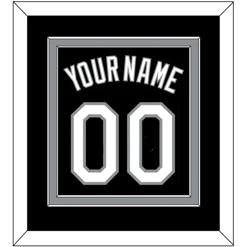 Chicago Name & Number - Alternate Black (1991-1992) - Double Mat 2