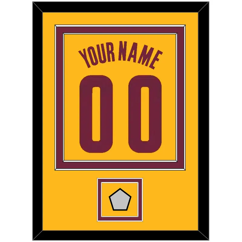 Cleveland Name & Number With Finals Patch - Alternate Yellow (2012-2017) - Double Mat 2
