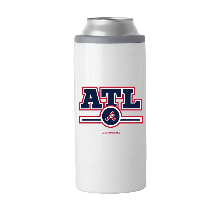 Atlanta Braves Letterman 12 oz Slim Can Coolie