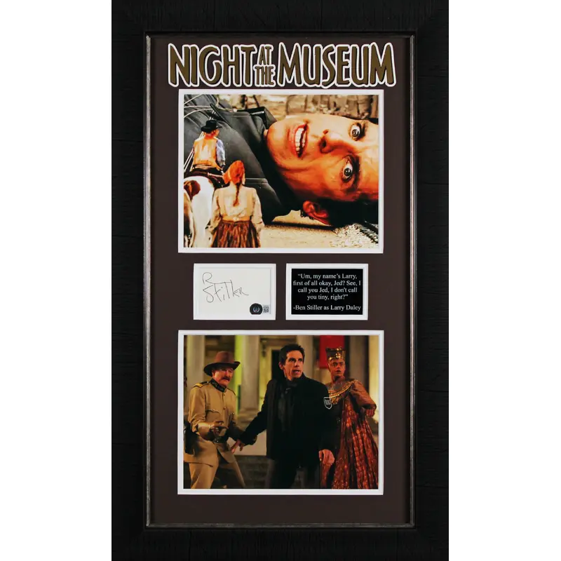 Ben Stiller Night at the Museum Signed Index Card Framed Display BAS #BL98100