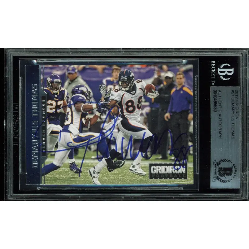Broncos Demaryius Thomas Signed 2012 Gridiron #57 Auto Card BAS Slabbed