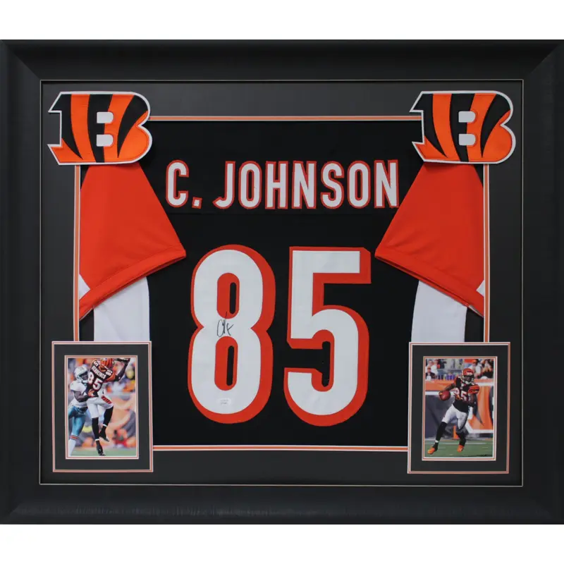 Chad Johnson Authentic Signed Black Pro Style Framed Jersey JSA Witness