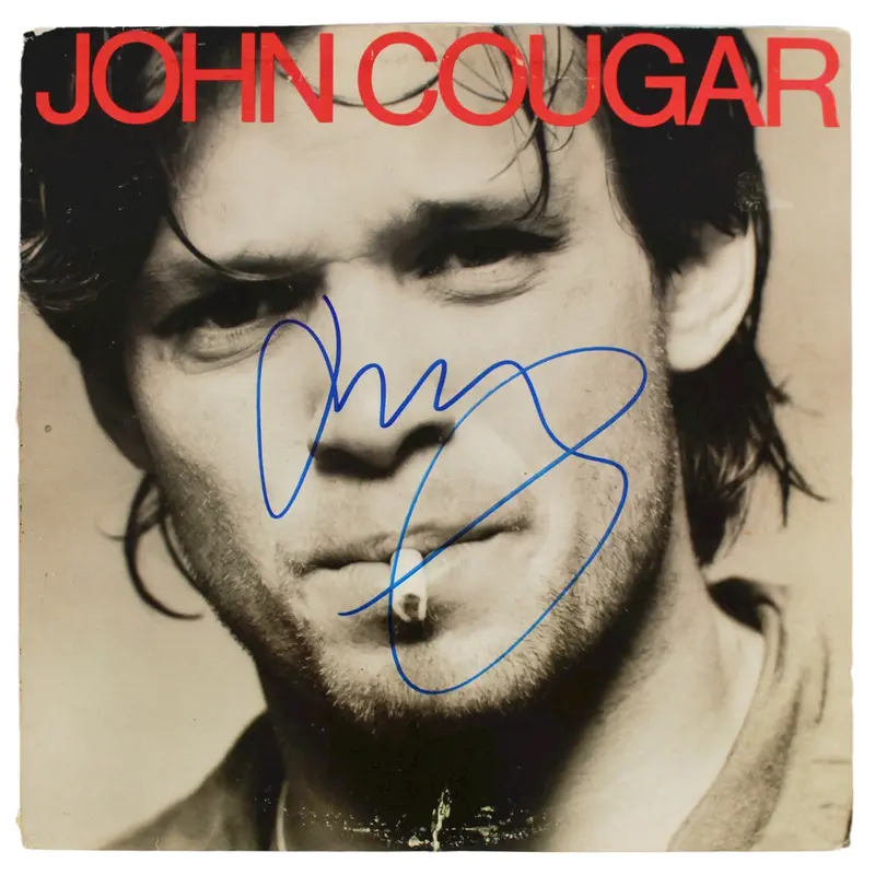 John Mellencamp Authentic Signed John Cougar Album Cover BAS #BG90714