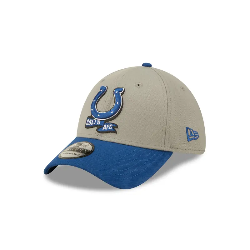 Indianapolis Colts NFL Sideline 2022 39THIRTY Stretch Fit Cap - Grey/Blue