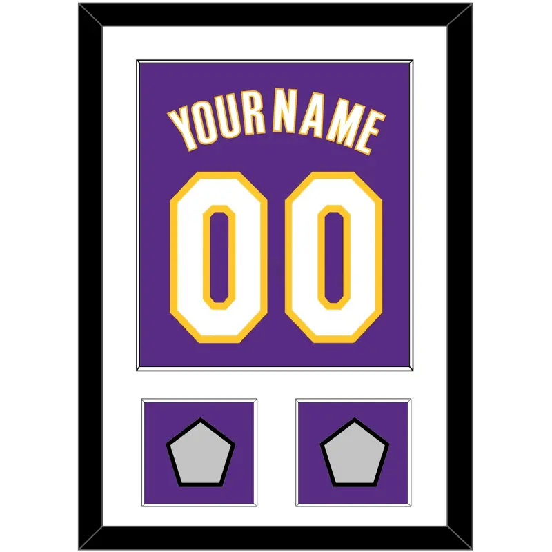 Los Angeles Name & Number With 2 Finals Patches - Road Purple (1999-2004) - Single Mat 1
