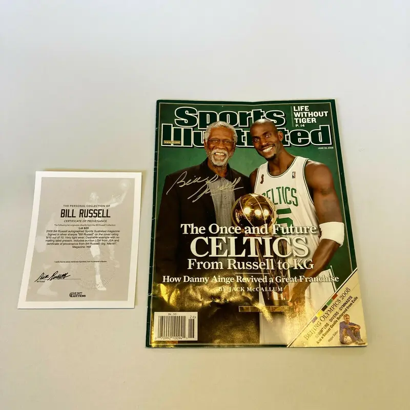 Bill Russell Signed 2009 Boston Celtics NBA Champs Sports Illustrated JSA COA